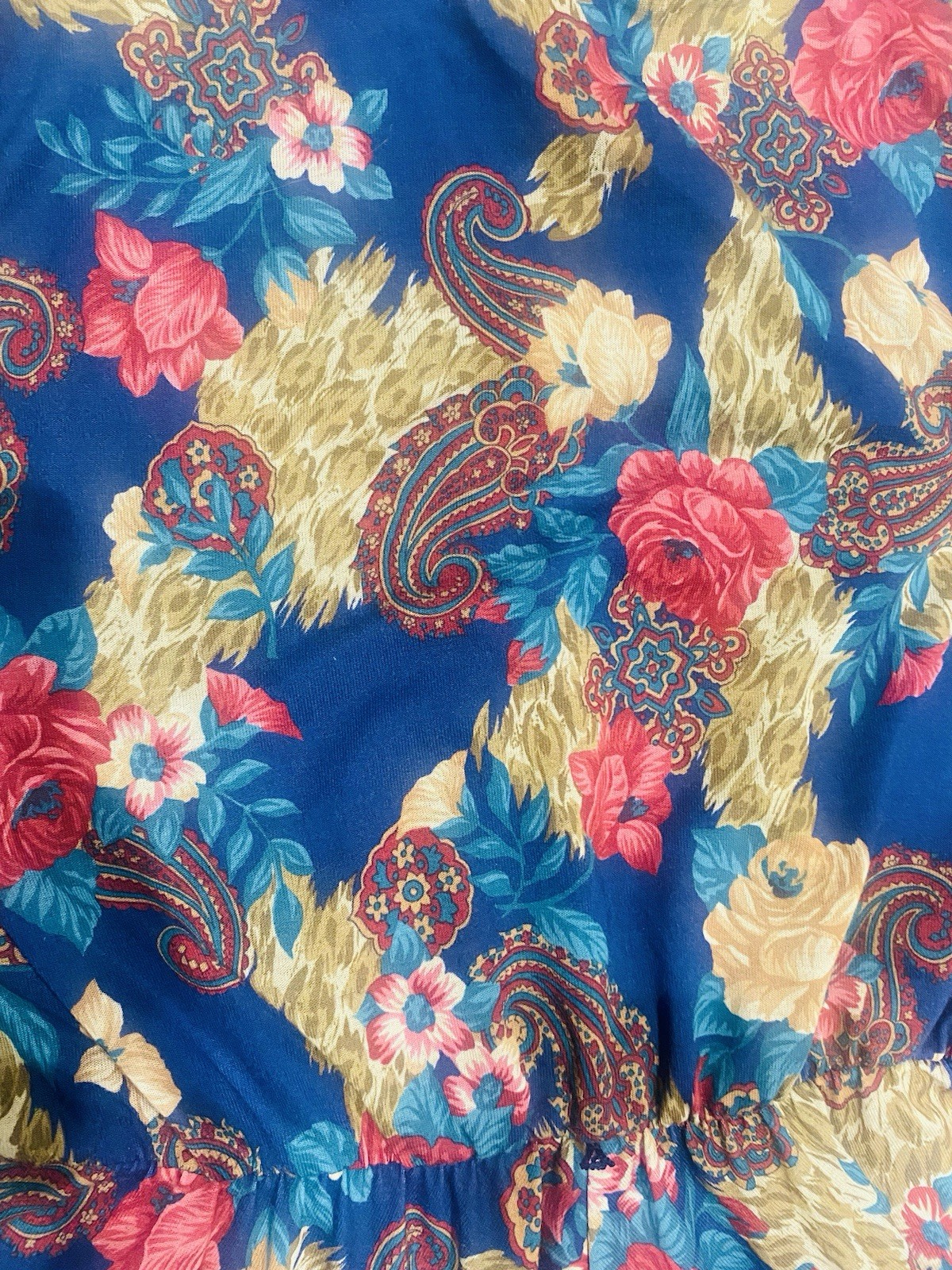 Vintage Stuart Alan “Secretary” Maxi Dress Floral Paisley Print Size 12 Retro
