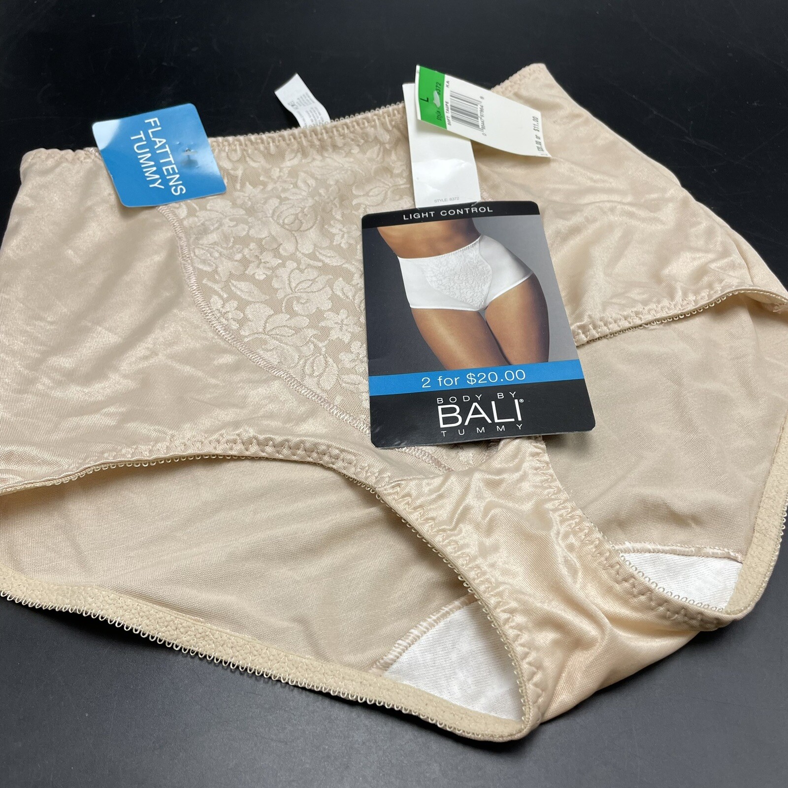Vintage Body By Bali Light Tummy Control Shape Wear Brief Nude Sz Large Flatten