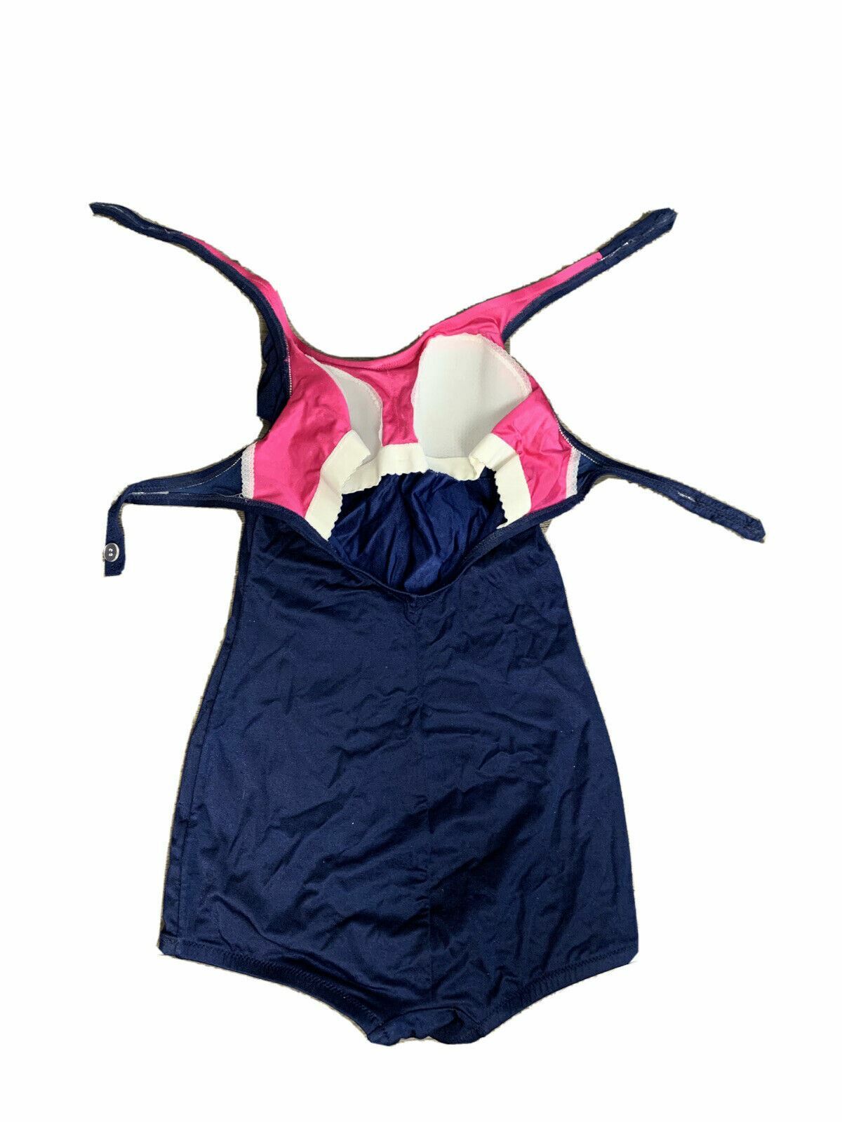 DeWeese Vtg Bombshell Pinup 1 pc Skirted Swimsuit Built In Bra Gladiola S Pink