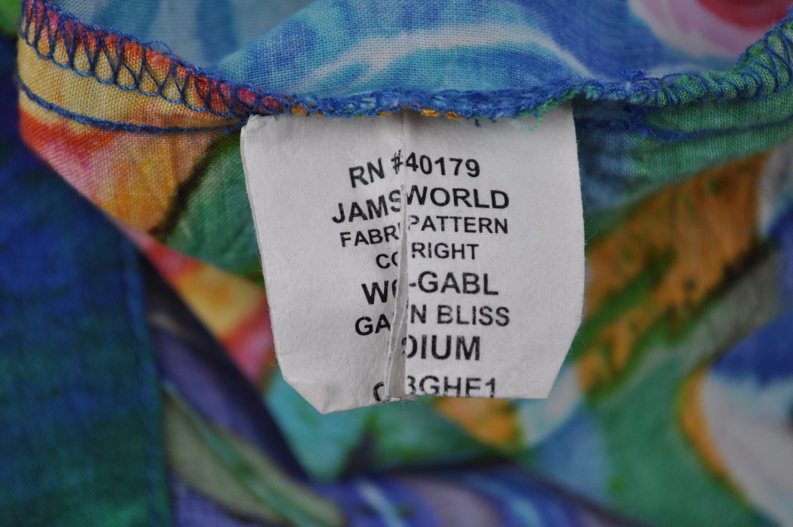 Vintage Jams World Tunic Blouse Womens Medium Multicolor Tropical Floral Rayon