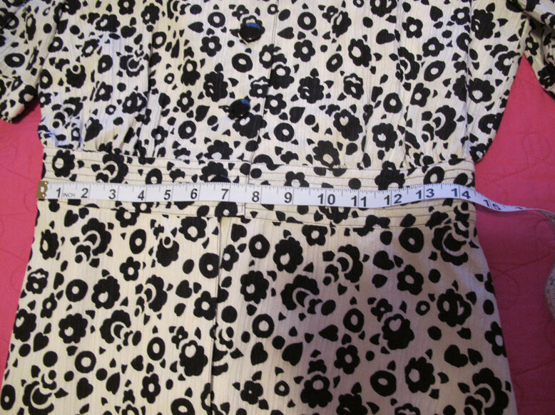 Louis Feraud Vintage 80s Silk Suit~Black White Top + Black skirt~Women 10~FREE H