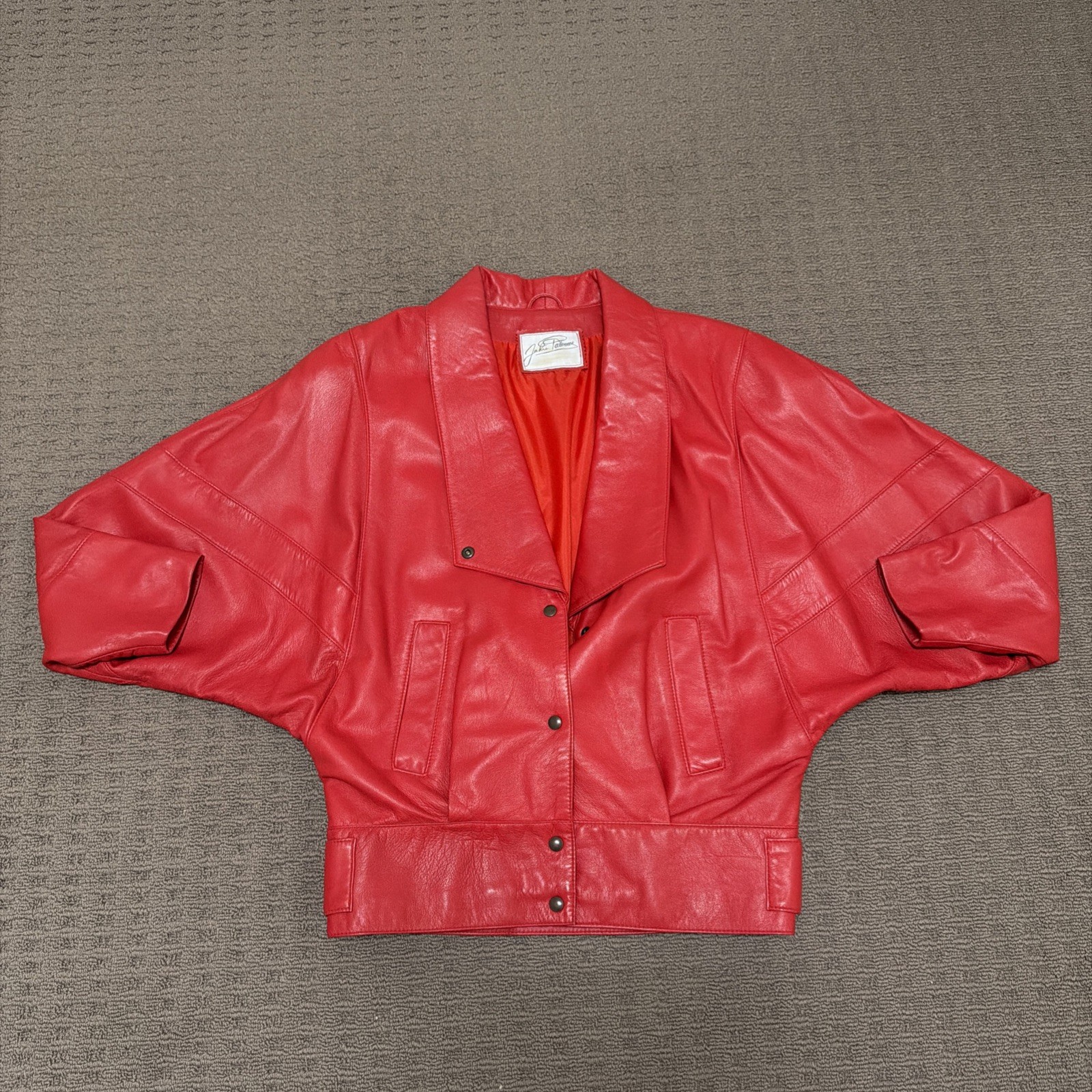 Leather Vintage 1980s Red Jacket size 10/12
