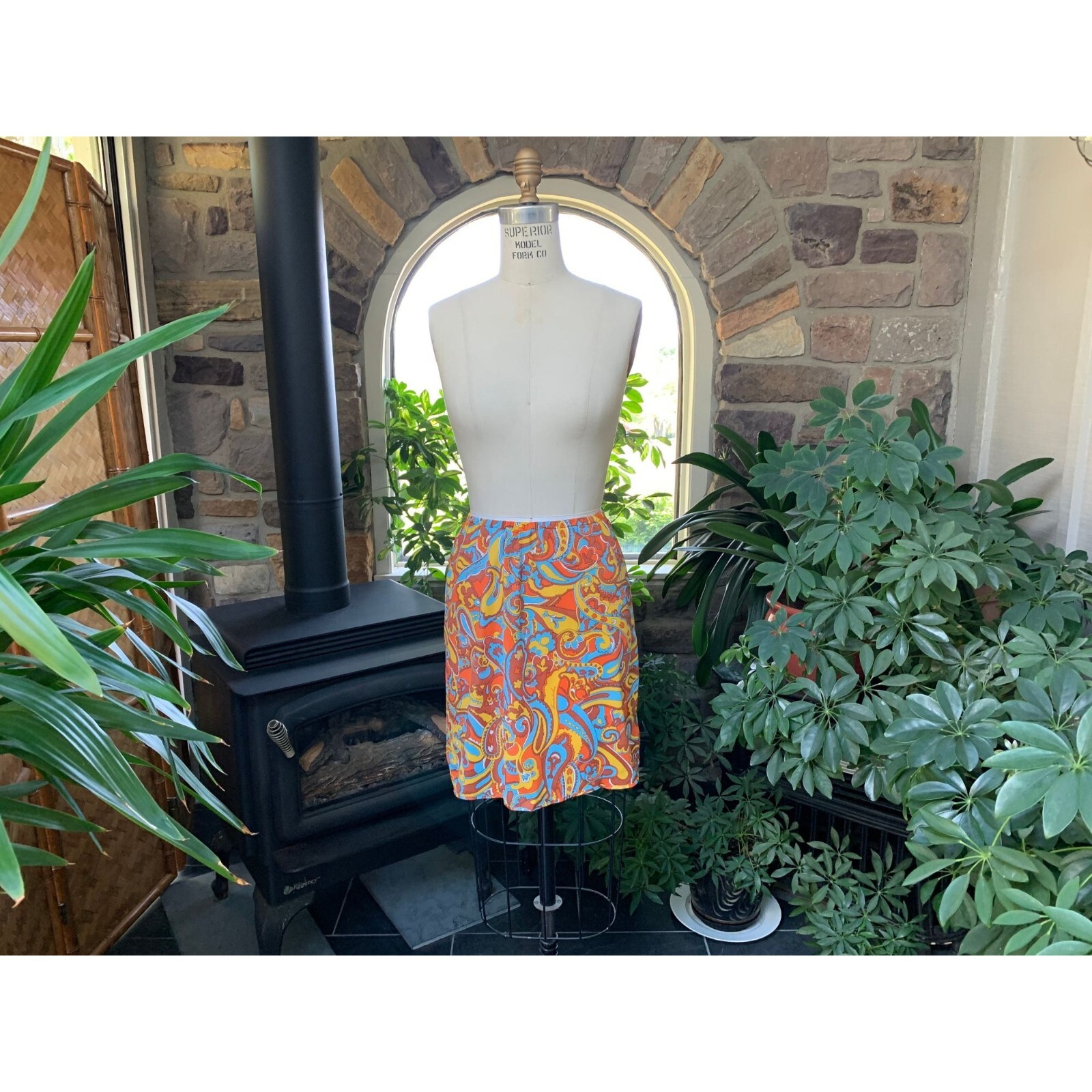 Vintage 1970s Van Raalte Kenneth Jay Lane Paisley Mini Half Slip