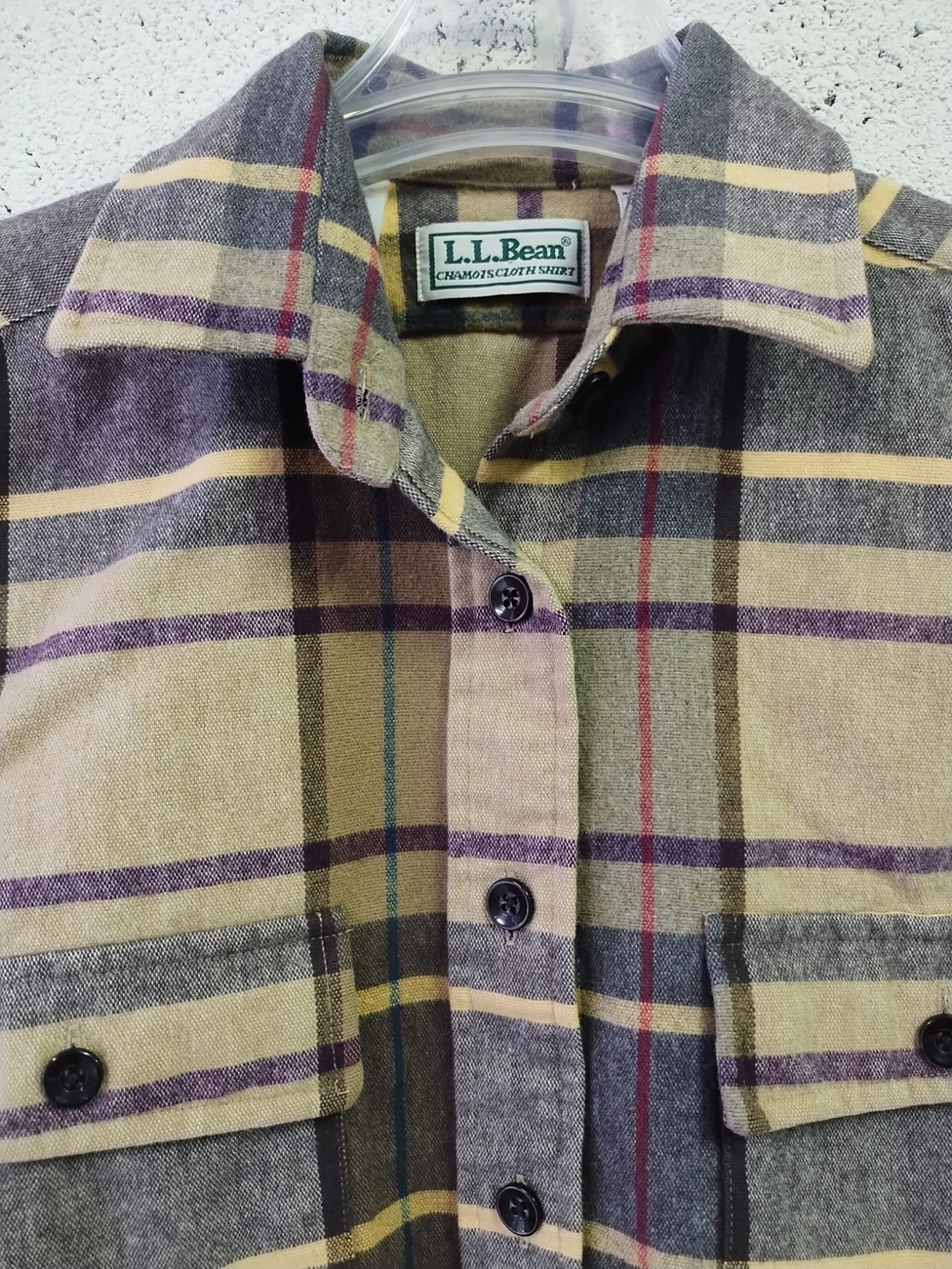 VTG L.L. Bean Chamois Cloth Shirt Womens Size M Plaid Heavy Flannel Cabincore