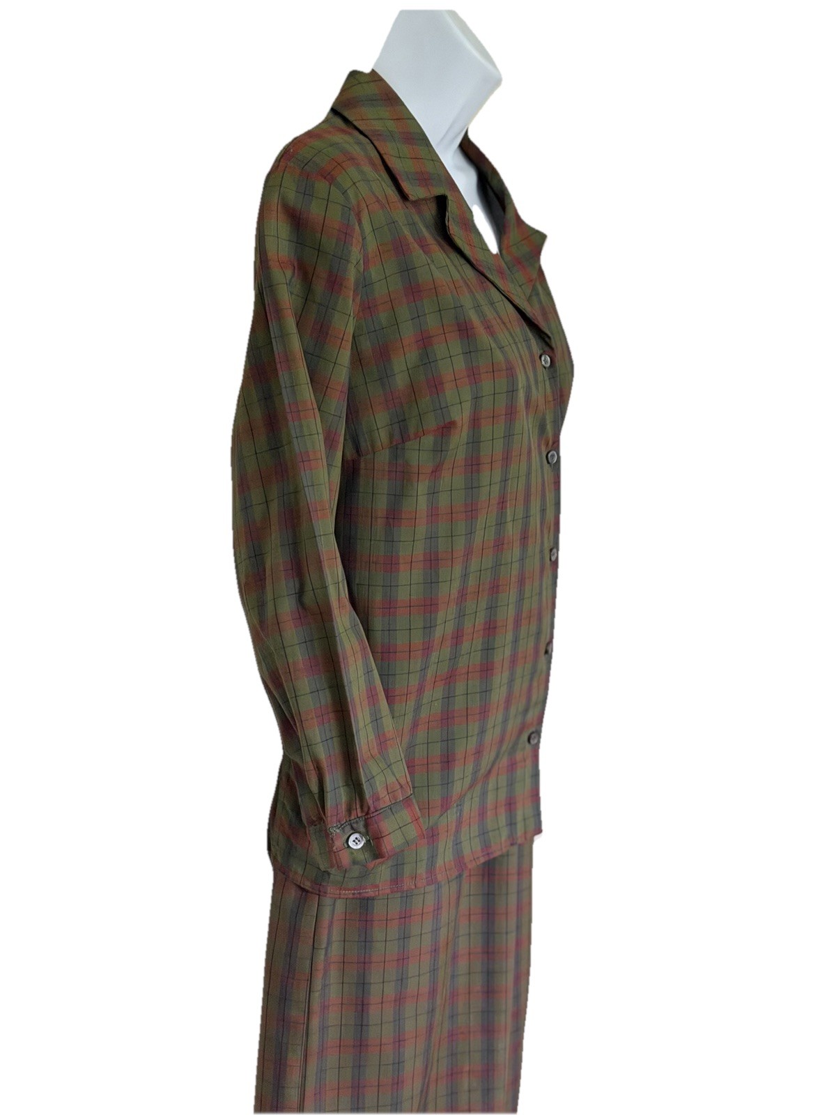 Vtg 50s White Stag Plaid Shirtwaist Dress 38” Bust Broken Zip 23&Prime; Waist