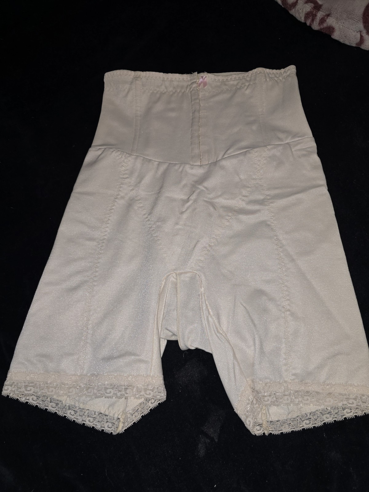 Vintage SlimLook SMOOTHIE Ivory PANTY GIRDLE Size X Large Lace Boning Stays 2738
