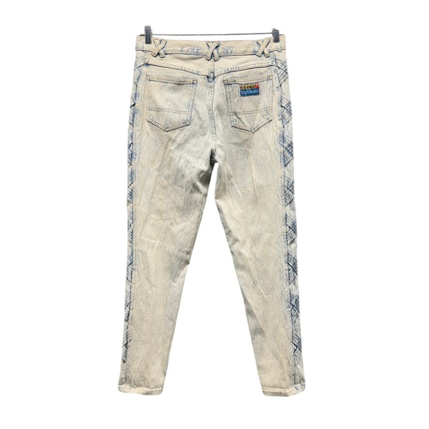 Anti-Basic Daily Jeans Vintage Acid Wash High Waist Lattice Side Detail 17/18