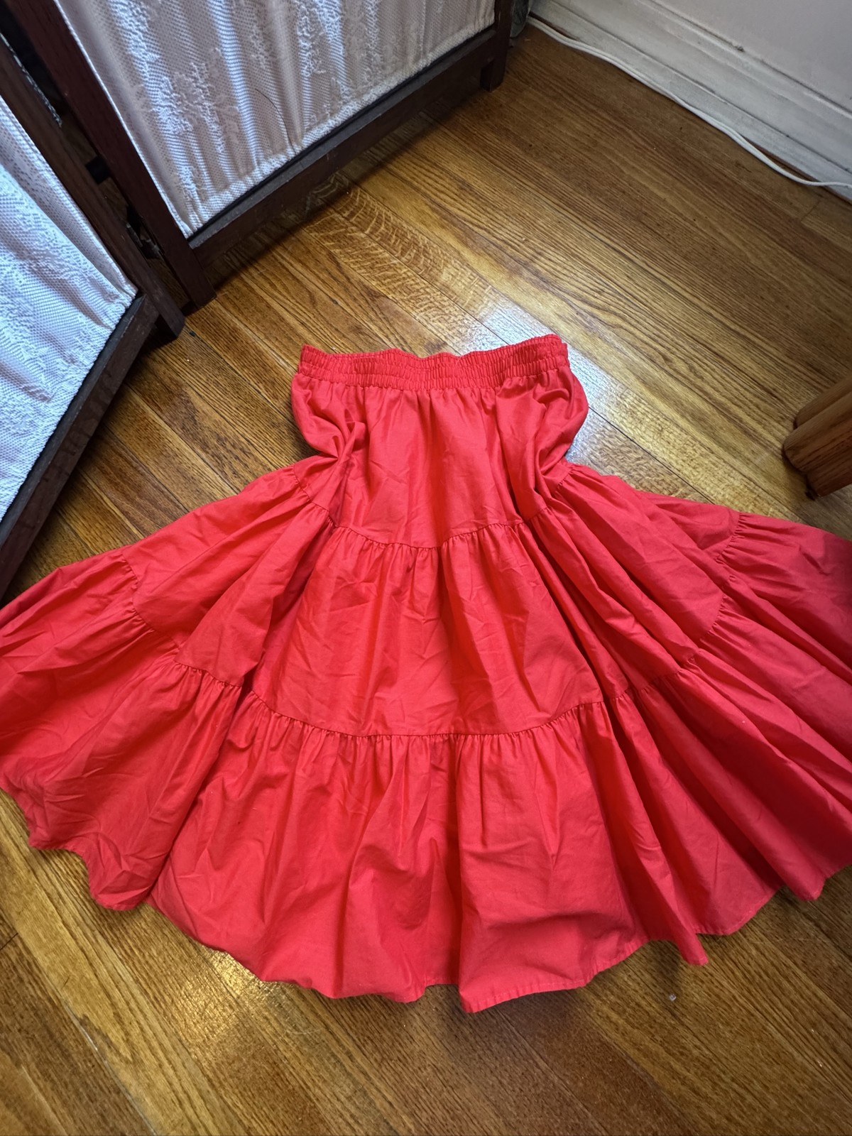 Malco Modes Red Ruffle Tiered Skirt Square Dance Petticoat M/L vintage