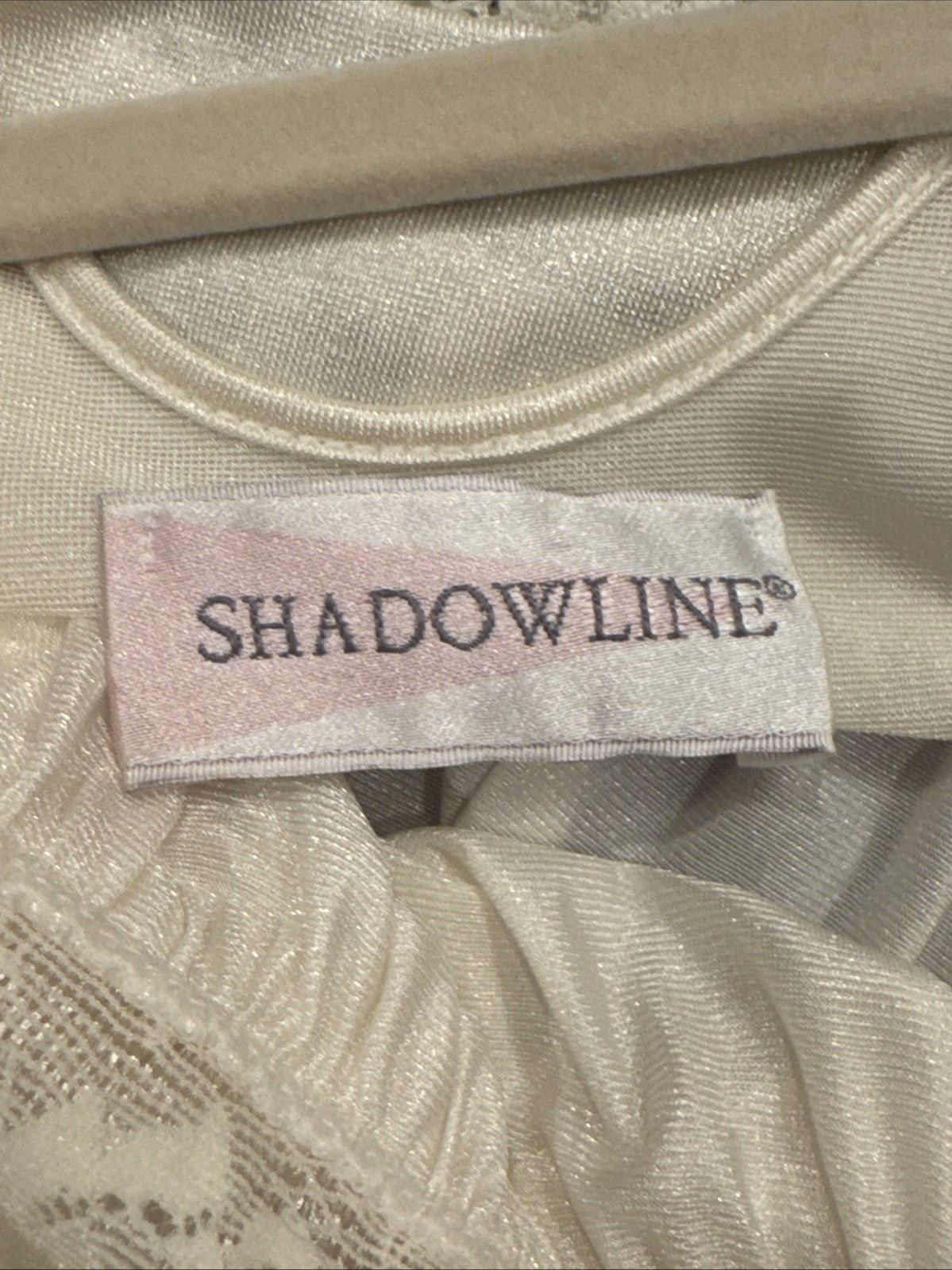Shadowline Vintage Nightgown Lace Cream, Size Medium,