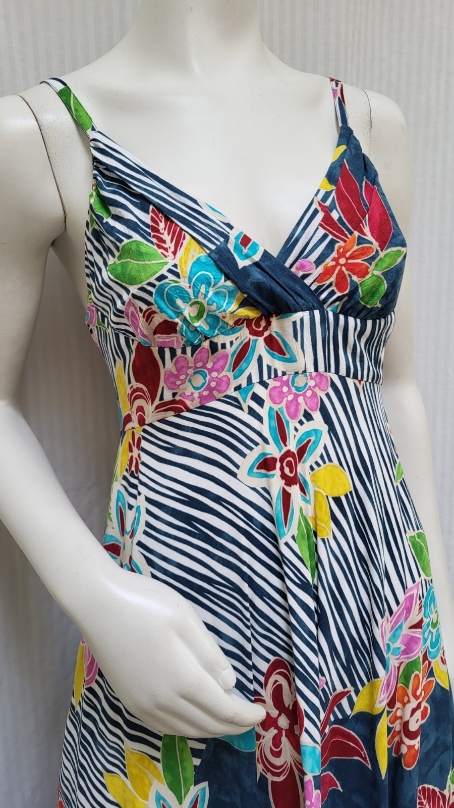 Vintage JAMS WORLD Multicolor Tropical Floral Midi Sun Dress – Size M – EUC
