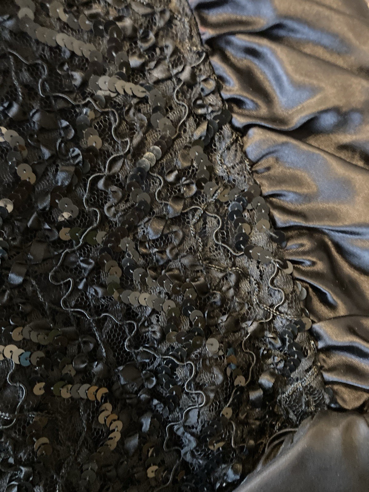 Vtg ZUM ZUM Strapless Dress Mermaid Lace Sequin Beaded Satin Formal Prom – AS IS