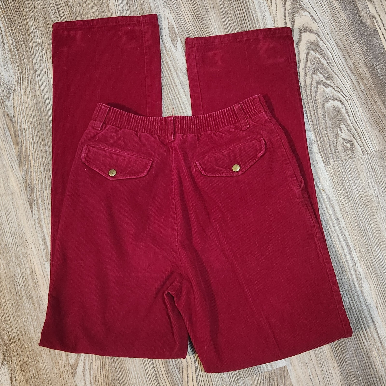 Vtg Stockton Red Corduroy High Waist Pant 26×32 Straight Women 8 See Description