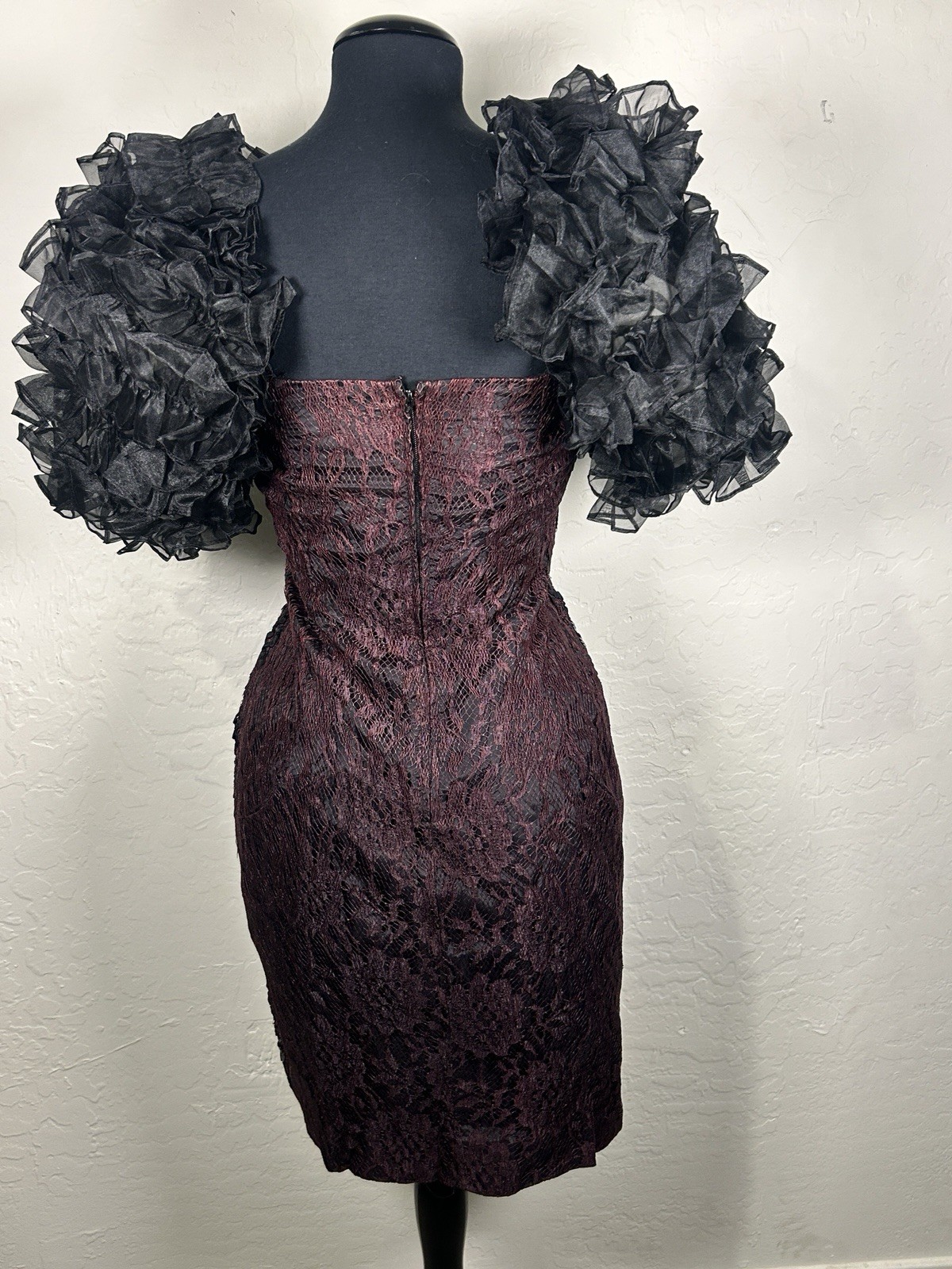 1980s Proms Dress Puff Sleeve Woman’s 8 Cocktail Dress Vintage