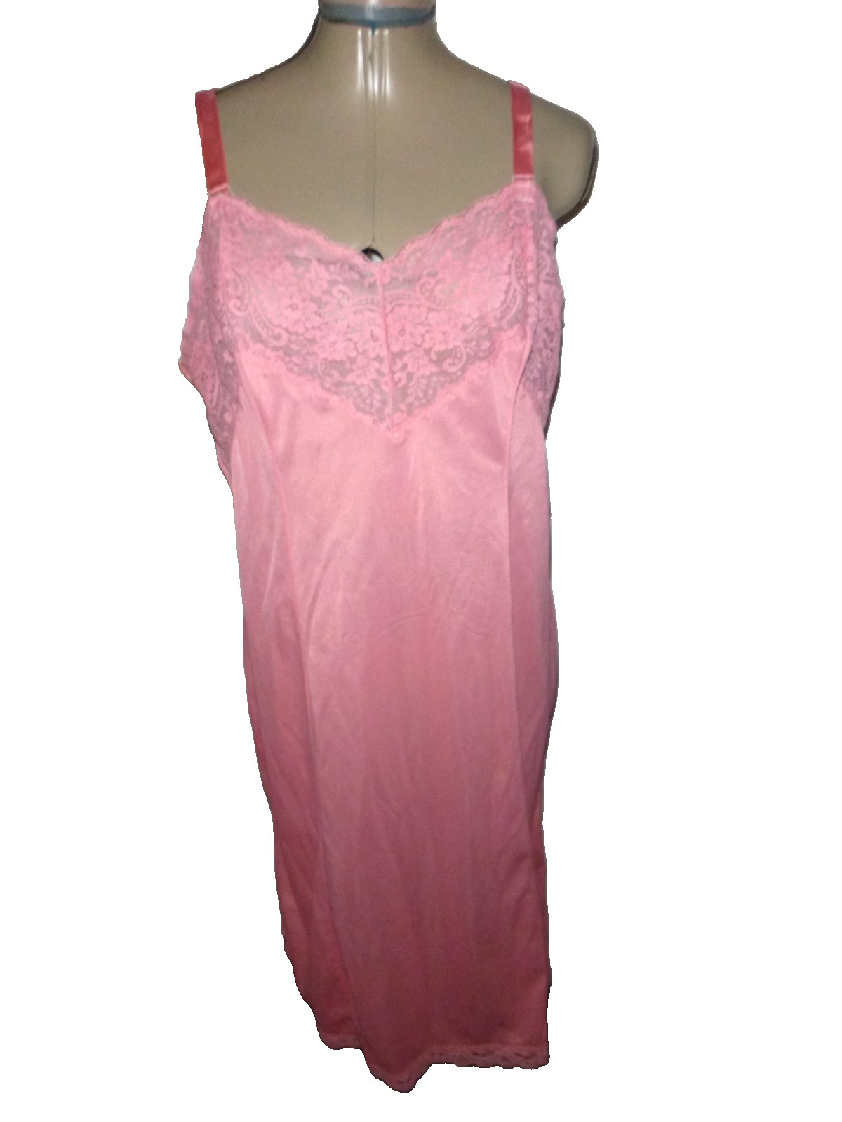 Lovely Vtg Salmon Pink Union Made Wonder Maid Full Slip Lingerie Size 40