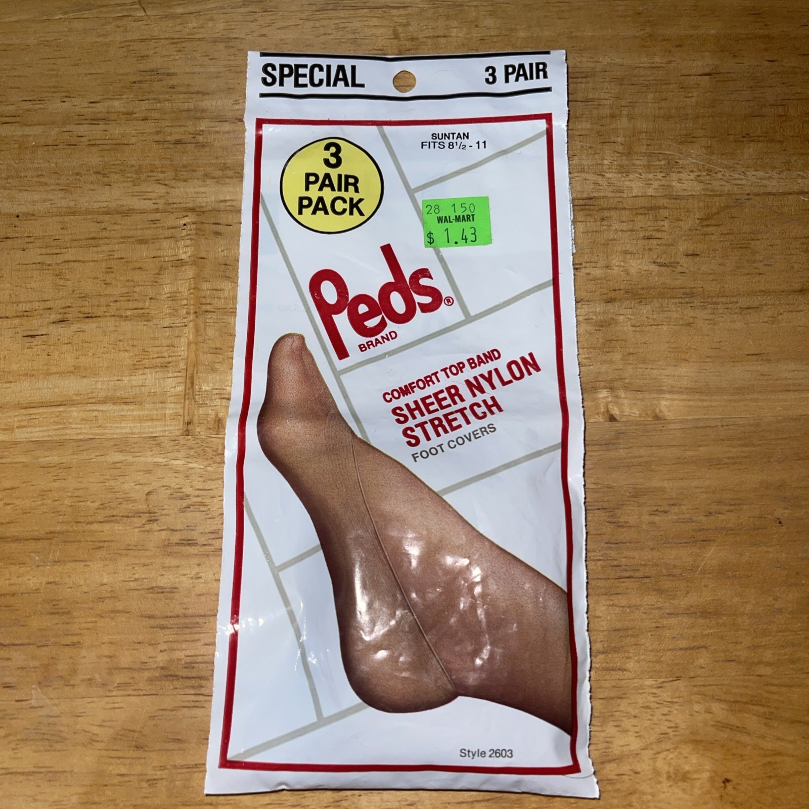 Vintage Peds 3 Pair Suntan Nylon No Show Socks Nude NOS Made USA Style No 2603