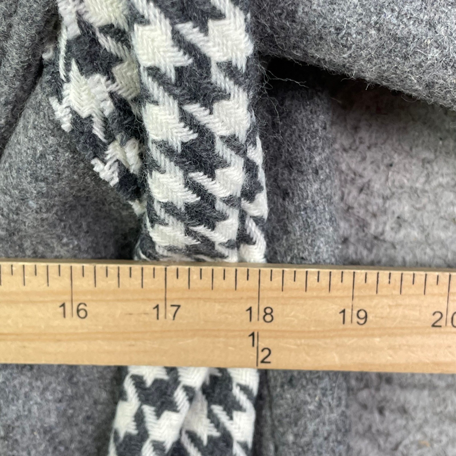 New York Girl Pea Coat Women&rsquo;s 10 Grey Vintage Houndstooth Scarf Double Breasted