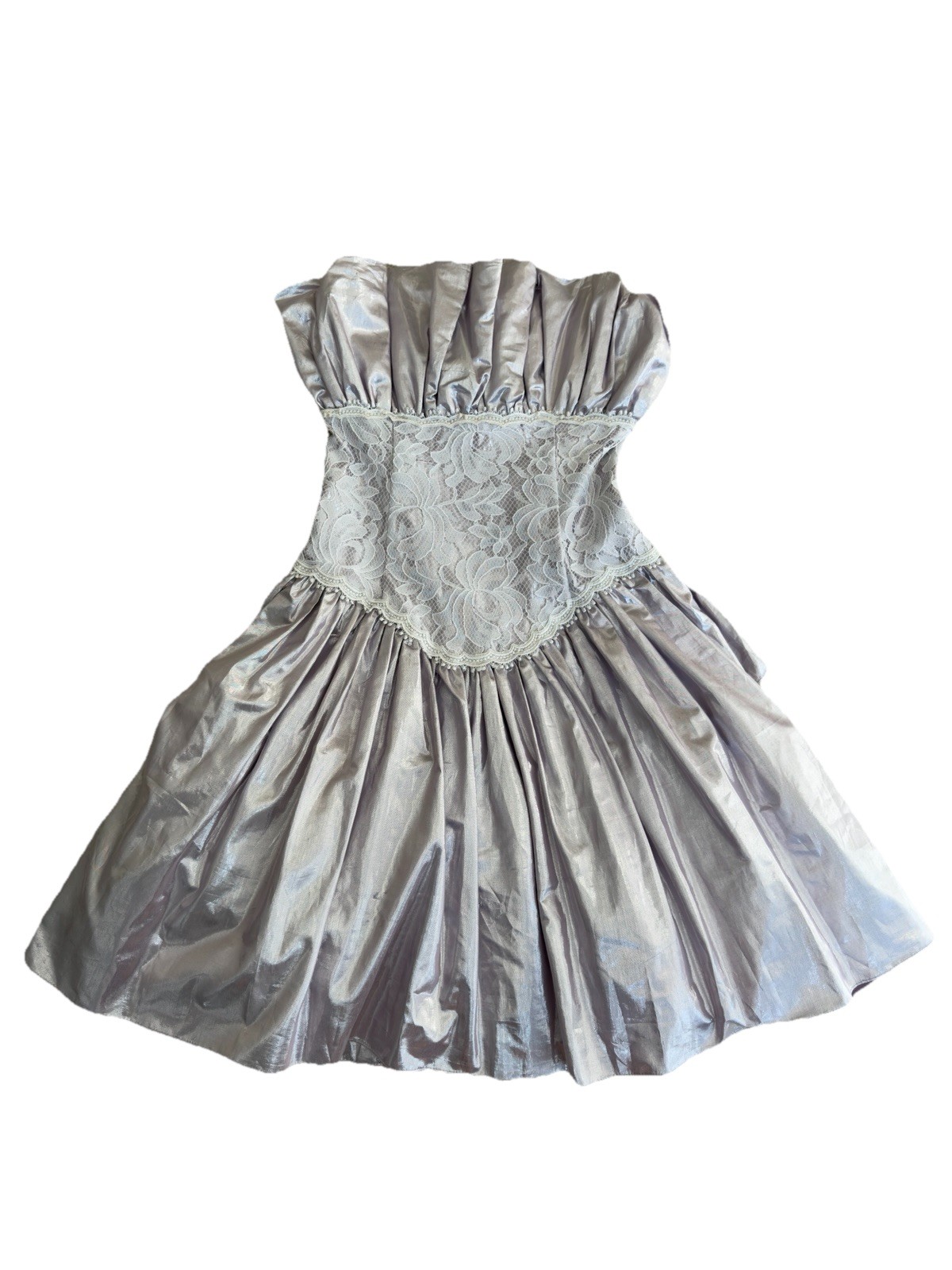 Vintage Scott McClintock Strapless Metallic Lace Dress | Size 8