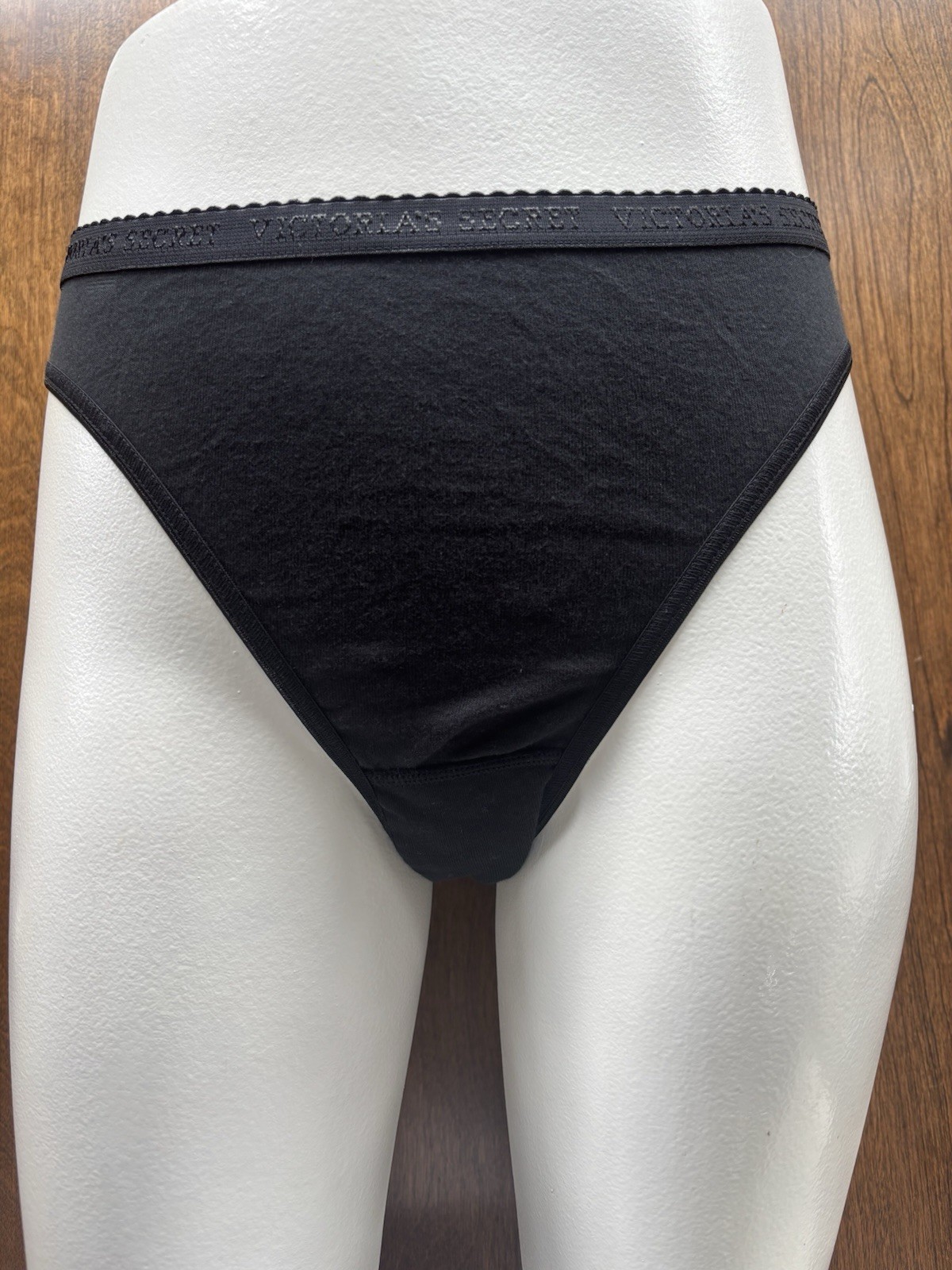 Vintage Victoria&rsquo;s Secret 100% Cotton Bikini Panty Black Medium 2001 NWT