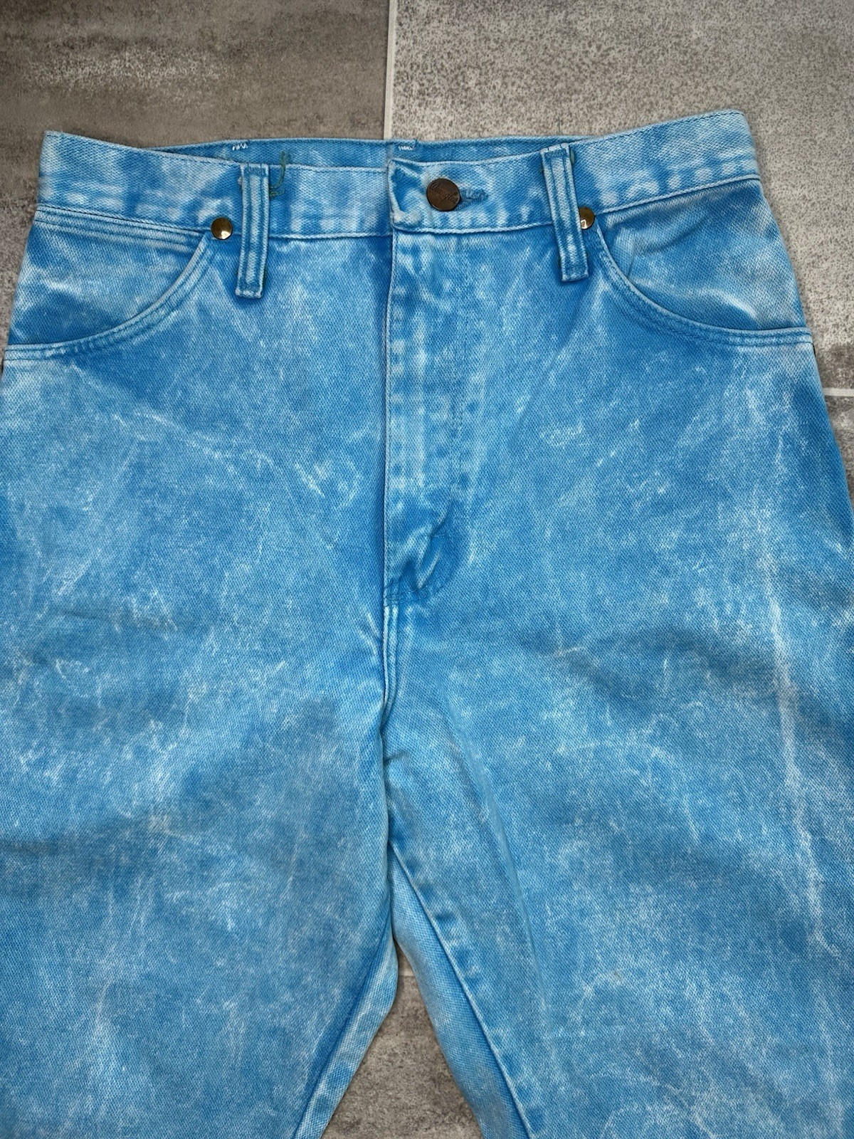VTG Wranglers Women&rsquo;s Cowboy Cut Slim Fit Acid Wash Blue Style#14MWZHQ Sz 13×34