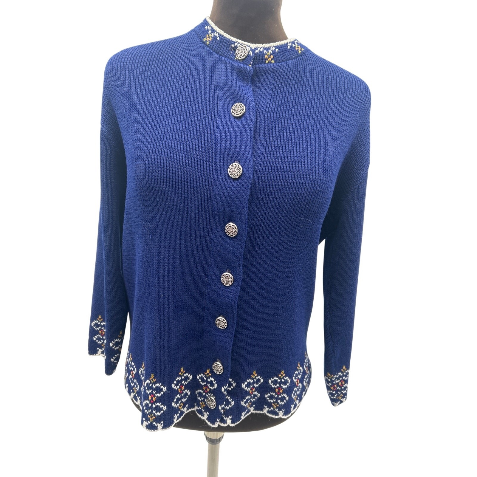 Amana Fine Woolens Mills Iowa 1970s Sweater Cardigan Size 40/L Heritage Prairie