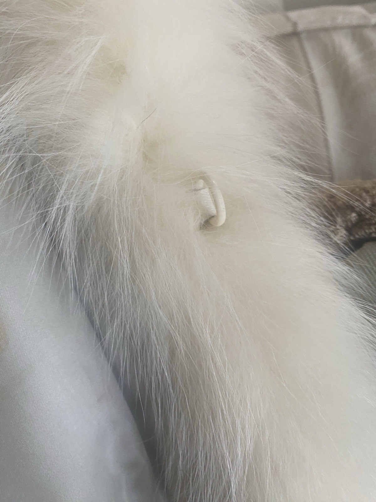 Winter White Full Length Female Mink Coat/Fox Tux Front And Sleeves /W Mink Hat