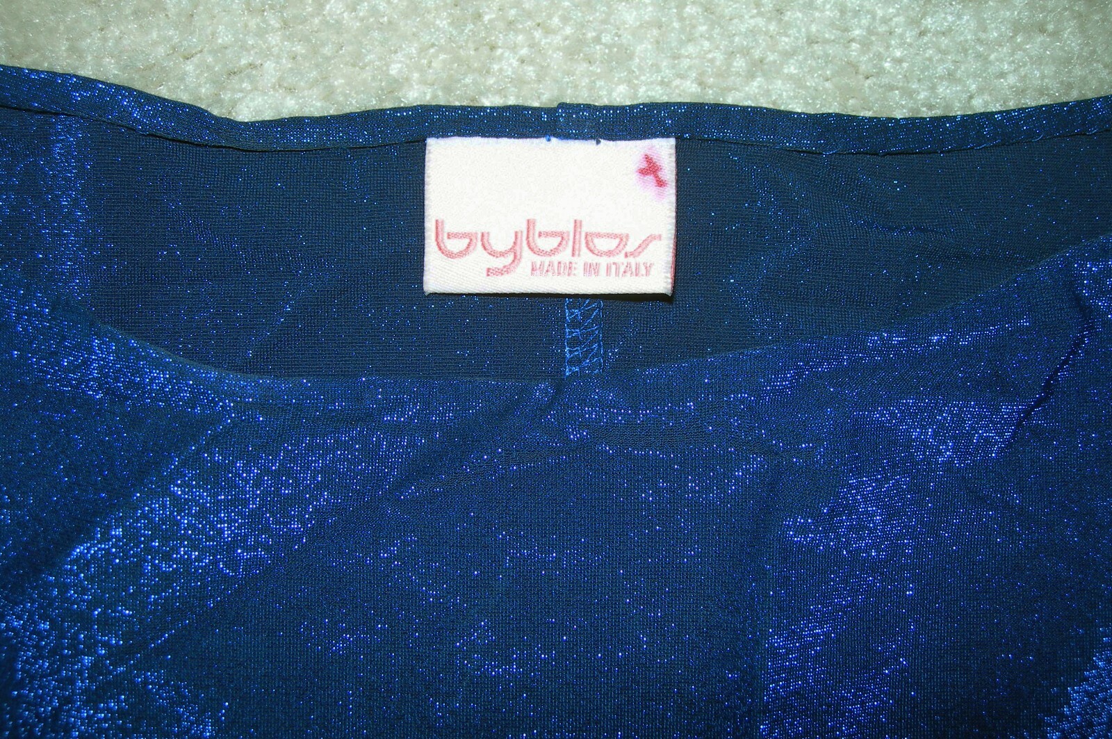 Vintage BYBLOS Blue Metallic Glittery Knit Cocktail Gown Dress XS IT 38 GLAM!