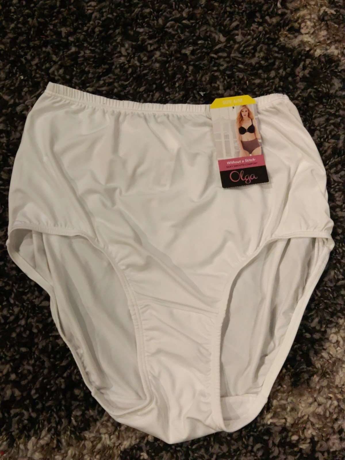 OLGA 6/M Without a Stitch White Silky Brief Panties RN36543 1 Pair