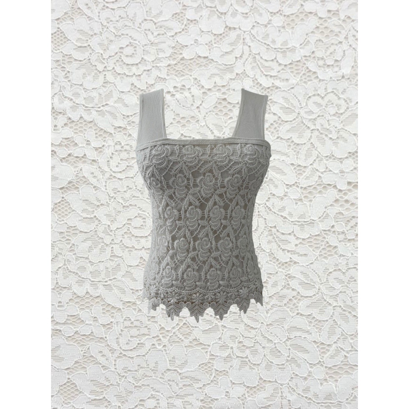 vintage 90s crochet lave front tank top