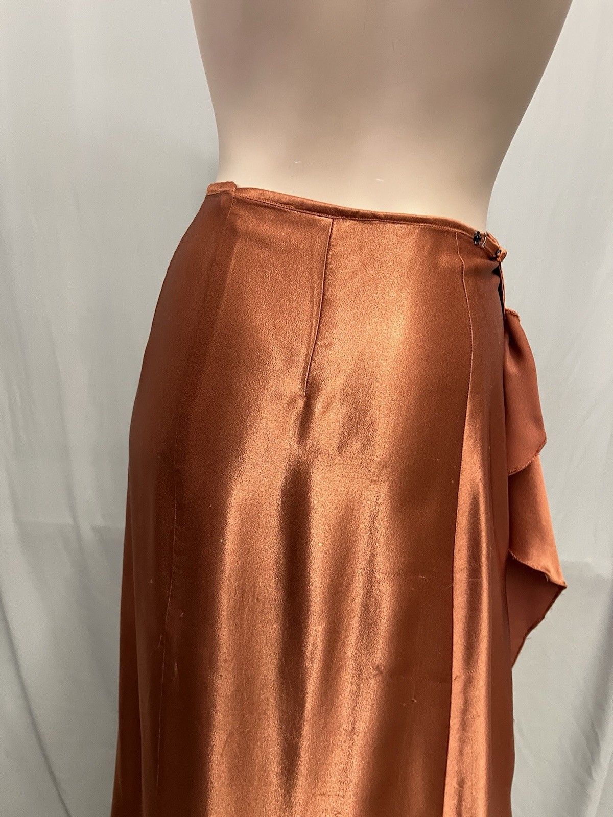 1940’s Copper Crepe Back Satin Skirt