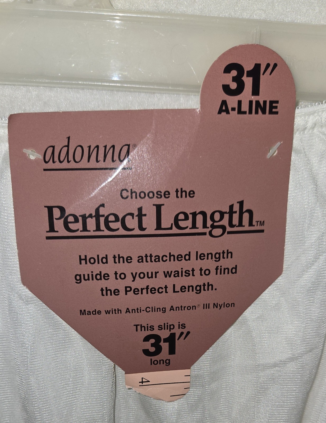 J C Penney Adonna White Half Slip 31&Prime; Medium A Line Lace Trimmed NWT