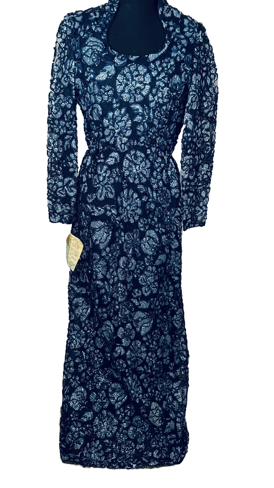 Vintage 1970s Dress Richilene Silk Chiffon Blue Purple NWT Old Stock Cocktail
