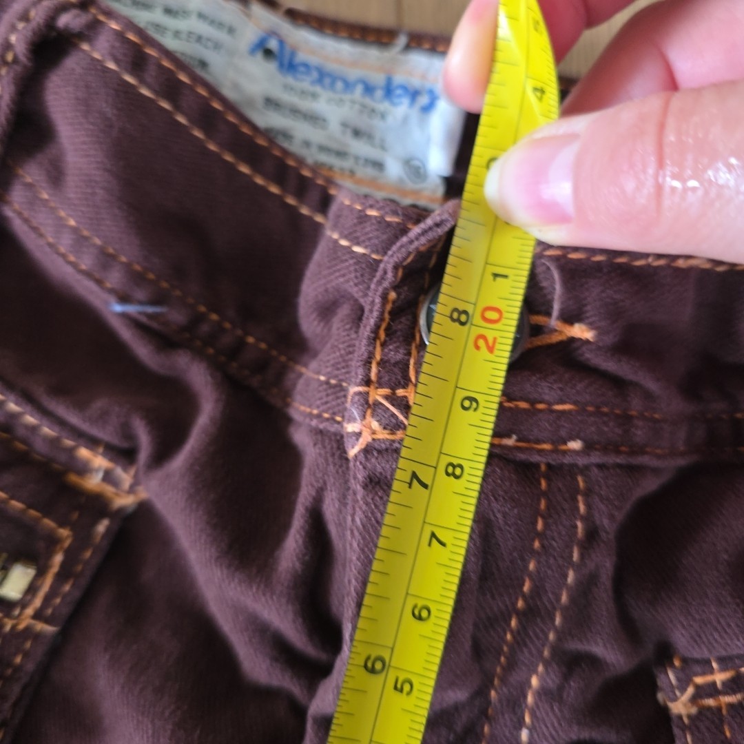 Vtg Alexander&rsquo;s Bell Bottom 100% Cotton Pants Front Pockets Zippers Maroon Sz00