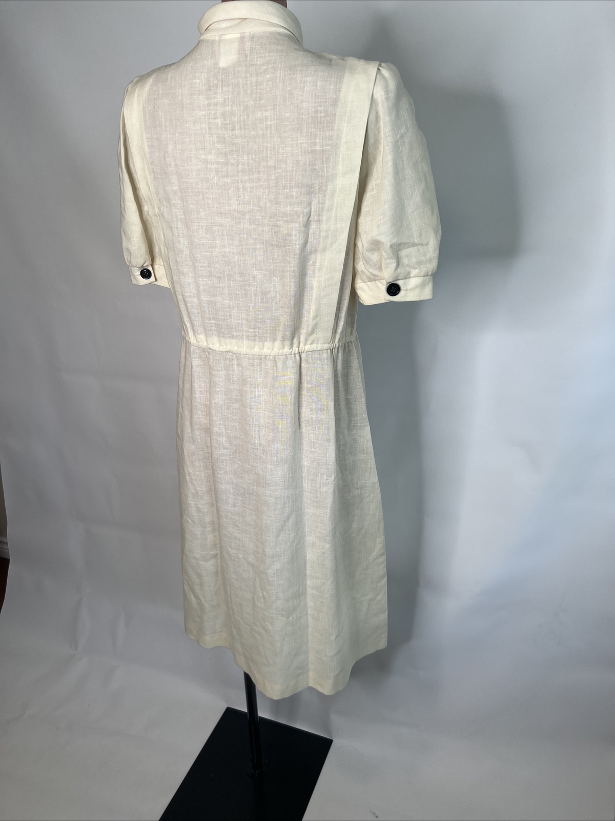 Vintage CHECKABERRY Ivory Button ShirtDRESS – Size 14 – EUC