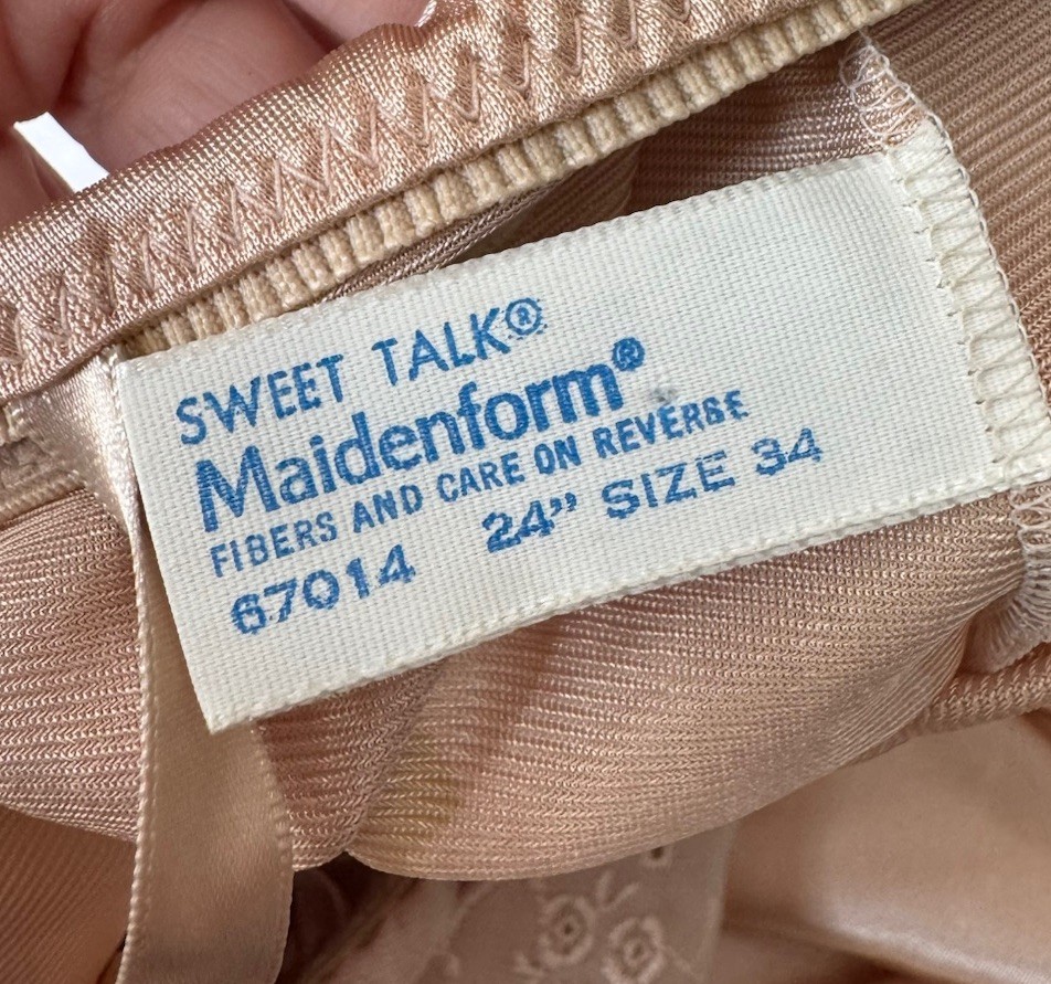 Vtg Maidenform Sweet Talk Satin Cami Black Size 34 ILGWU Union Made USA