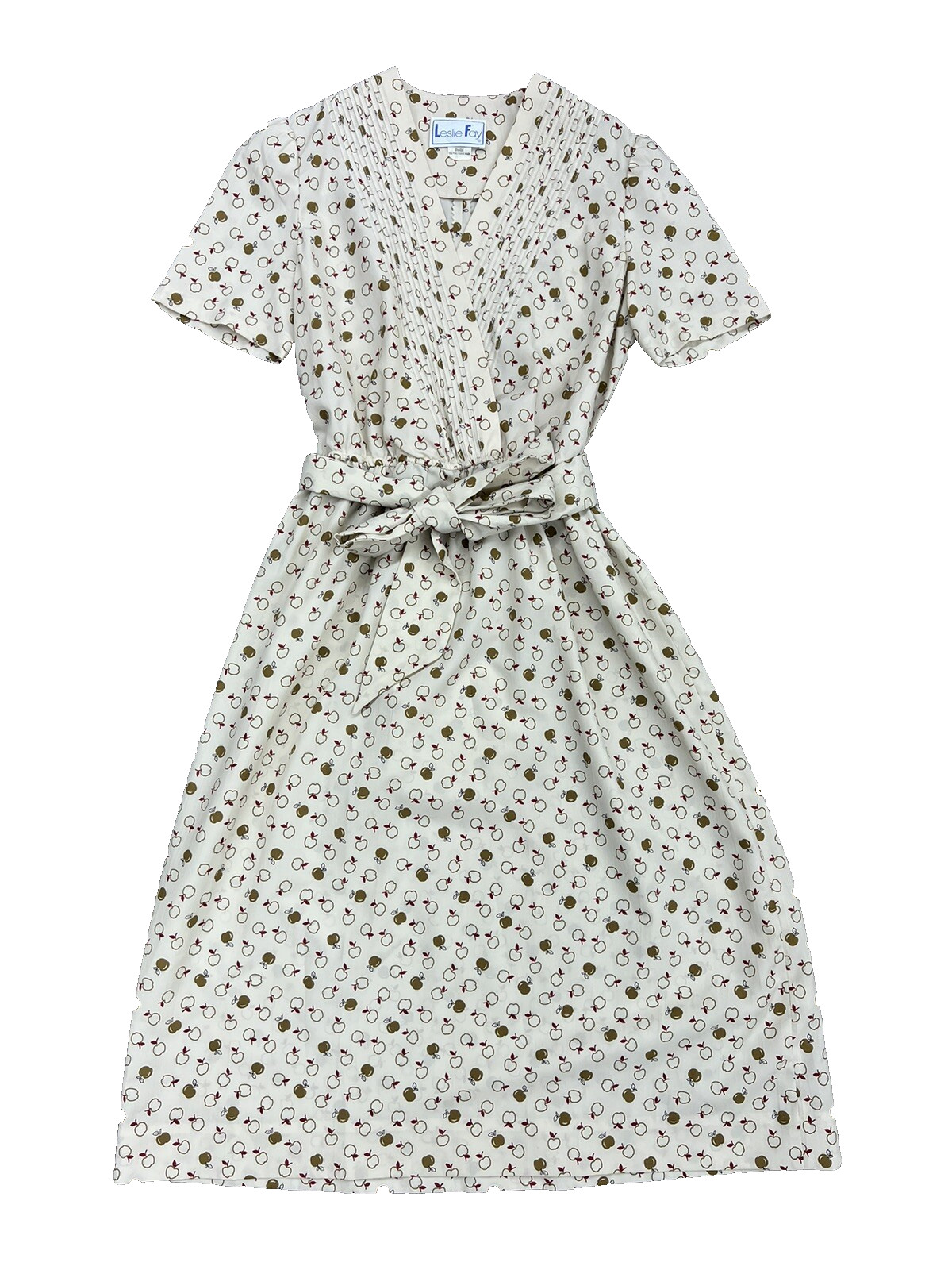 Leslie Fay Apple Dress Vintage Back To School Teacher SIZE S? FREE SHIPPING