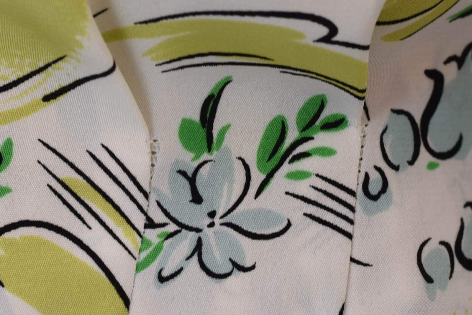 Vtg 1980s Norma Kamali Floral Ribbon Novelty Print Blouse Palazzo Pants Set