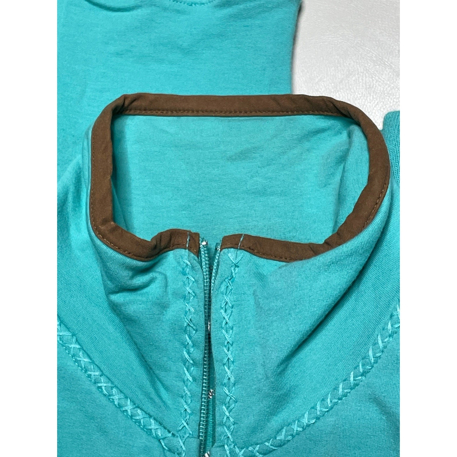 Luxirie by LRG Activewear Zip Front Aqua Sweatshirt Jacket size XL