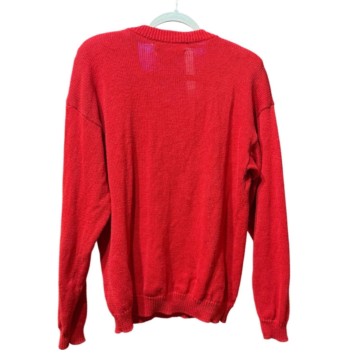 Kitschy Retro Vintage Western Connection Red Sweater Sequin Pearl Embellished S