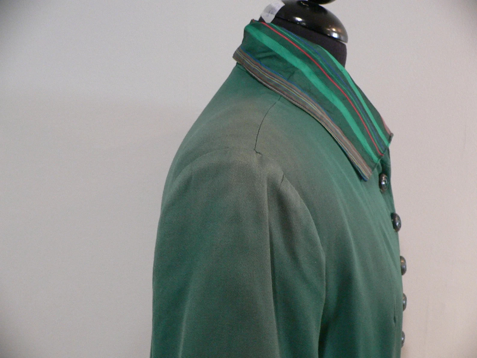 1940&rsquo;s 50s Raincoat w Matching Hat with Striped Taffeta Lining by Sherbrooke