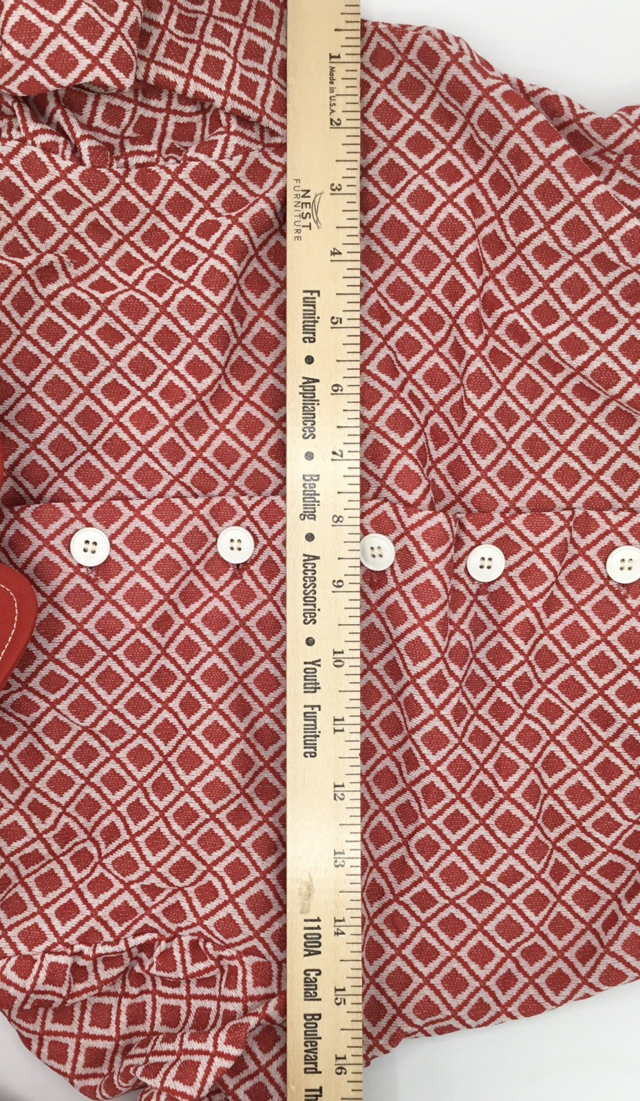 60’s-70’s💥Vicky Vaughn Crop 2pc Skirt Set Red White Geometric Mod, Sz. XS/SM