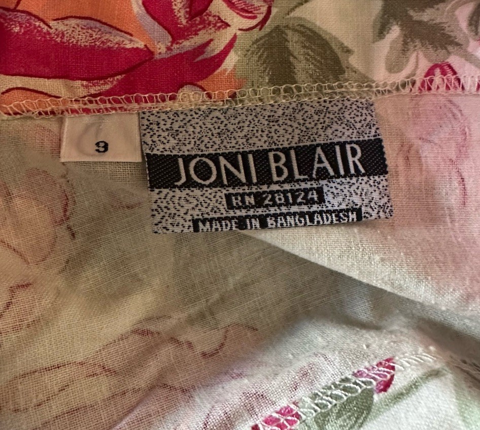 Vintage 1980s Joni Blair Floral Women’s Dress Size 9/M