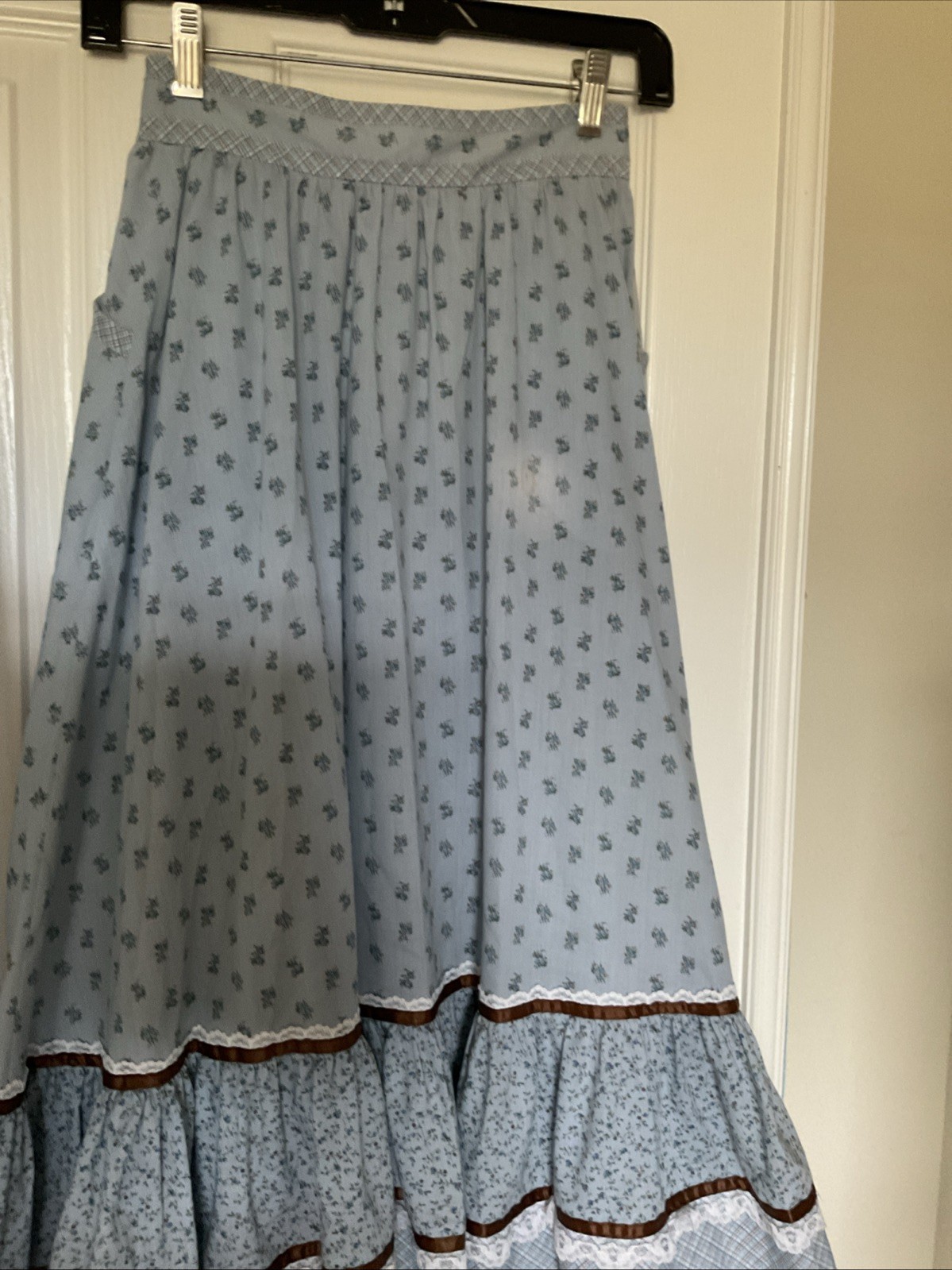 GUNNE SAX PATTERN HANDMADE VINTAGE SKIRT AND QUILTED VEST WITH BLOUSE XS