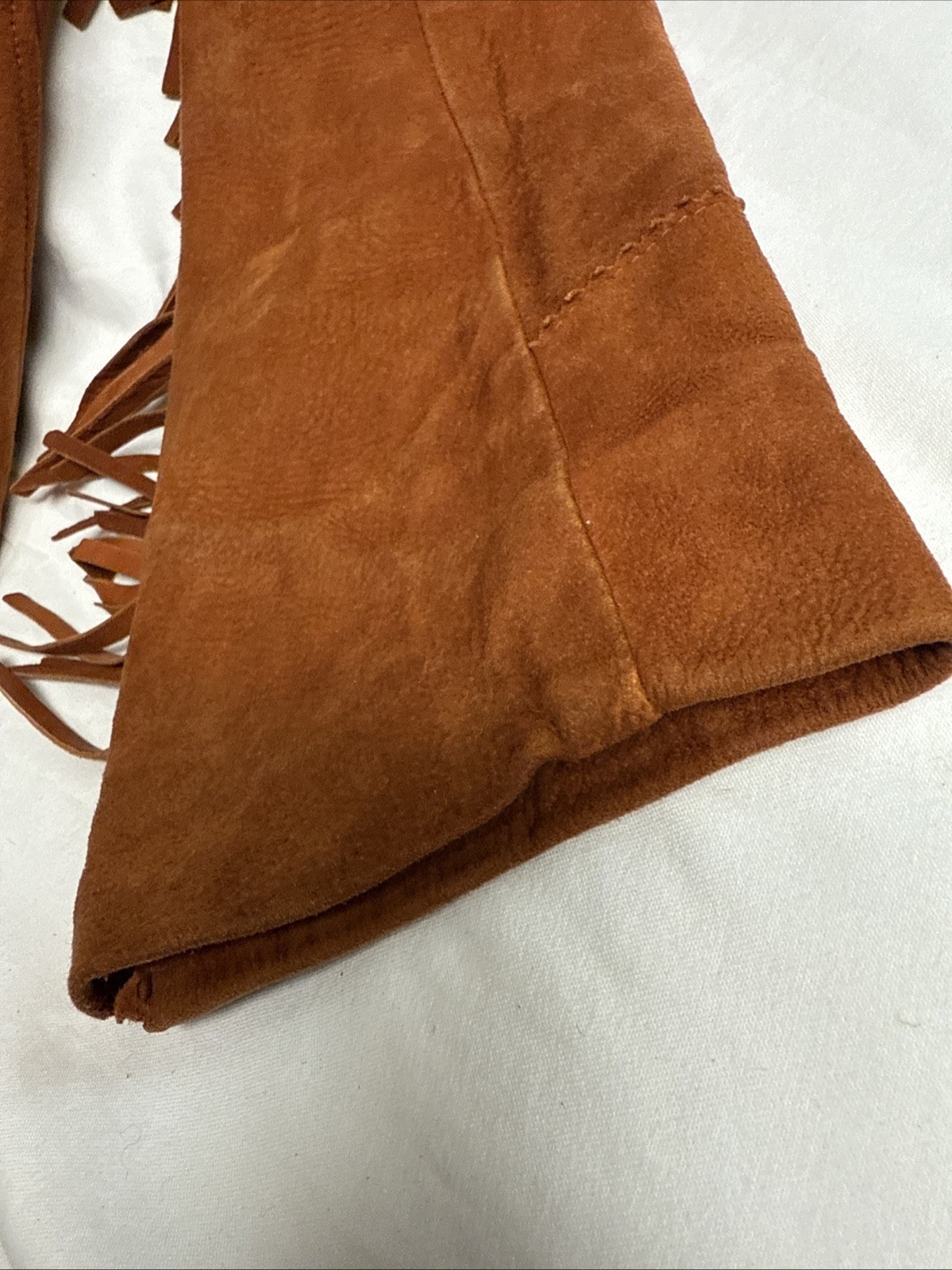 Vintage 50s 60s Joo-Kay Suede Leather Fringe Western Size 18 *See Description