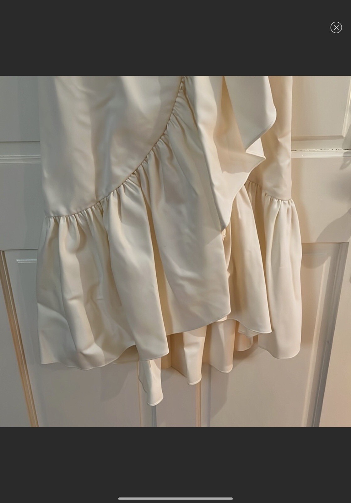 Vintage Lilli Diamond Evening Gown, Off White Ruffled Strapless Prom Dress
