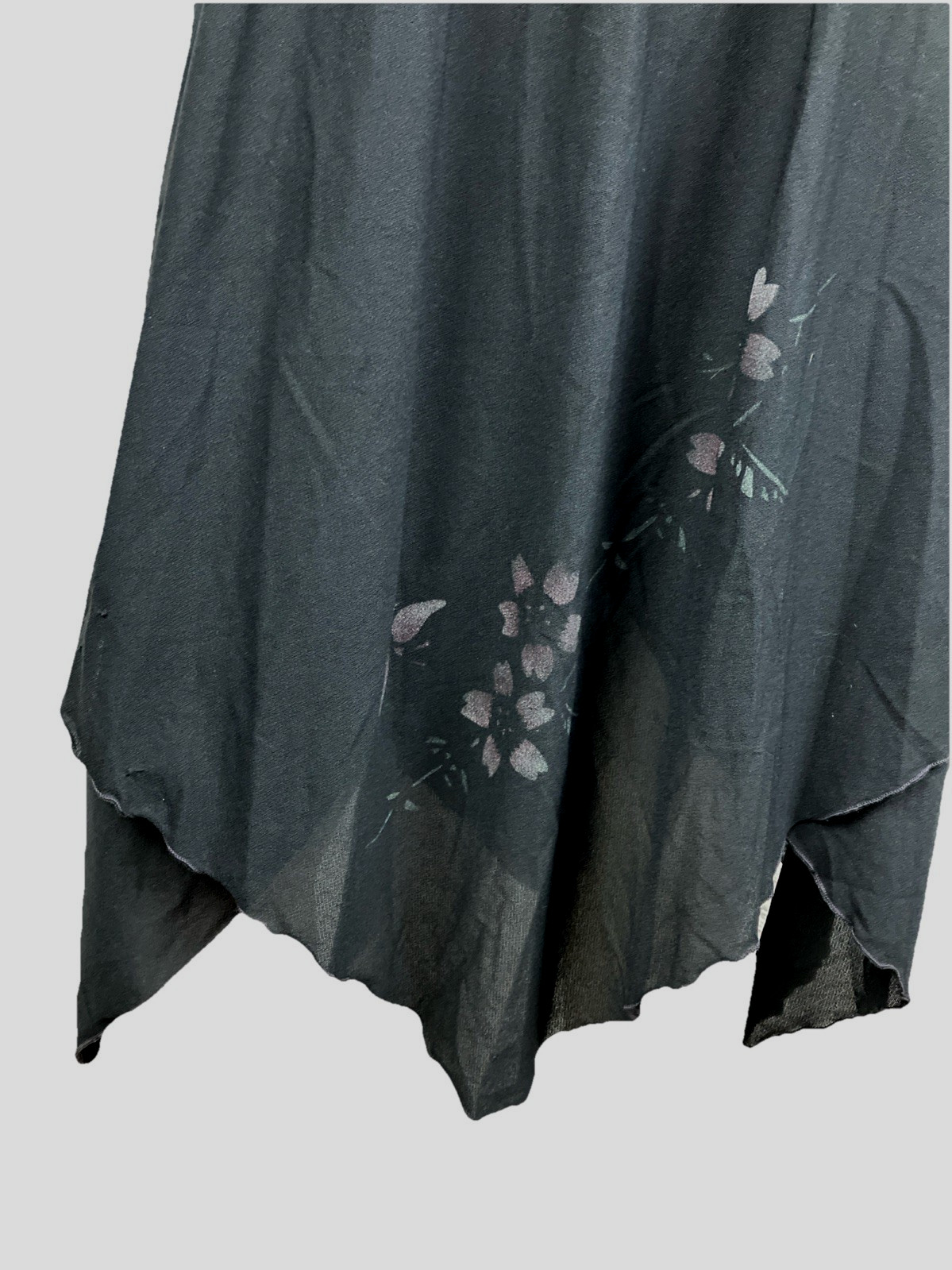 Vintage 70s Young Edwardian Vampire Stevie Gypsy Butterfly Flutter Sleeve Dress