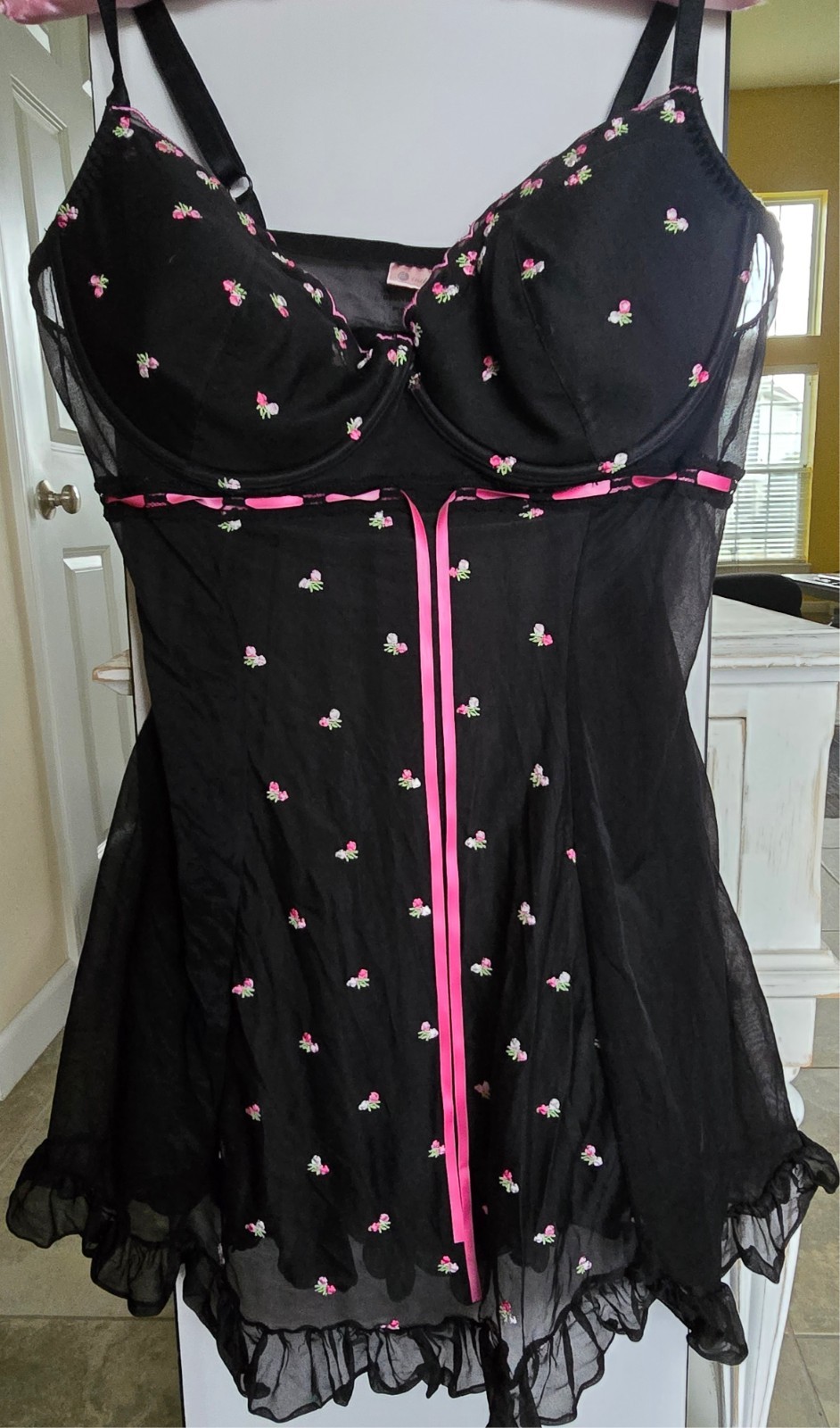 Enchanted Brand Vintage Y2K Plus Size Black & Pink Lingerie 22/24 Beautiful!