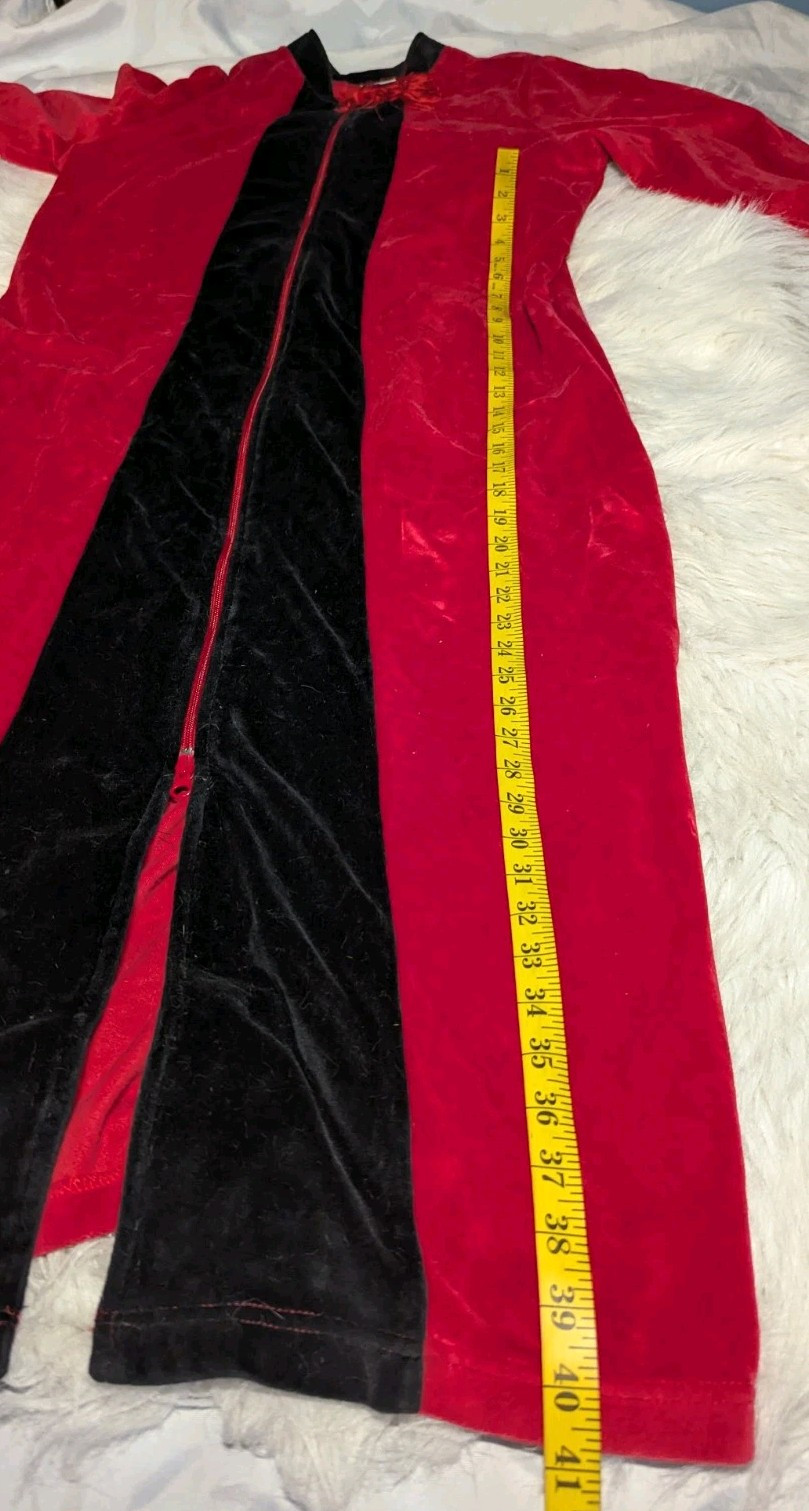 ENCHANTED Red Black LOUNGE Robe House Coat Nightgown 2-WAY ZIP Women&rsquo;s S/M