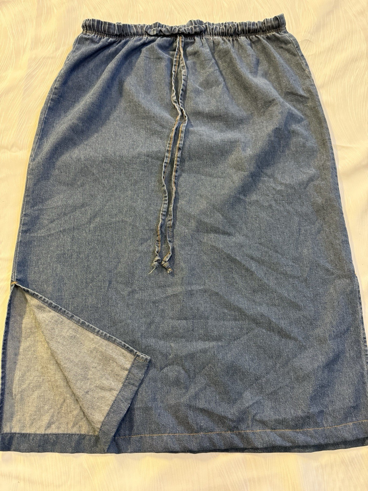 Vintage BIB Better Than Basic Denim Tencel Skirt Made in Canada M Discontinued