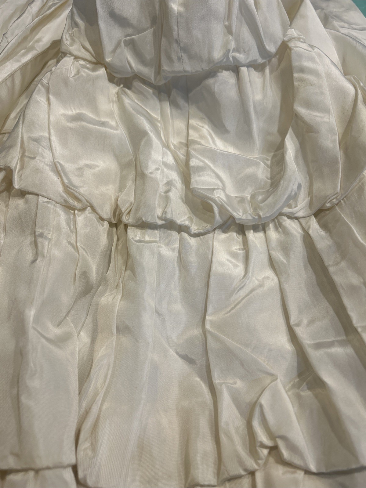 Vintage Ivory Spaghetti Strap Saloon Style Dress Size Small