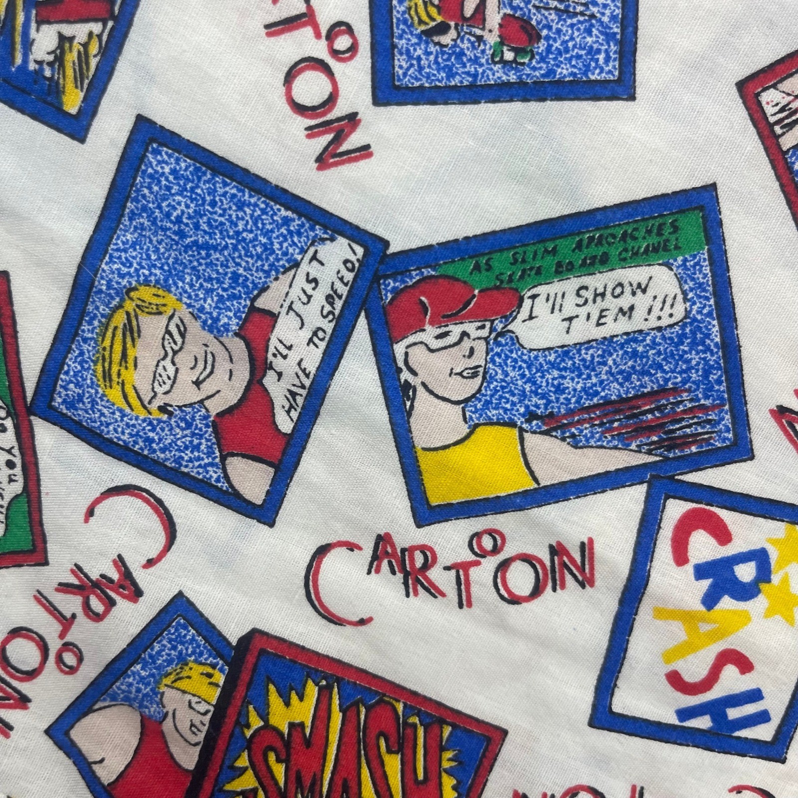 Vtg 90s Sundown Knits Cartoon Comic Pajama Set Womens M Shorts Kitschy Novelty